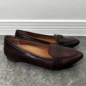 Vionic Burgundy Pointed Toe Penny Loafers Savannah Size 7 Fall Academia Autumn